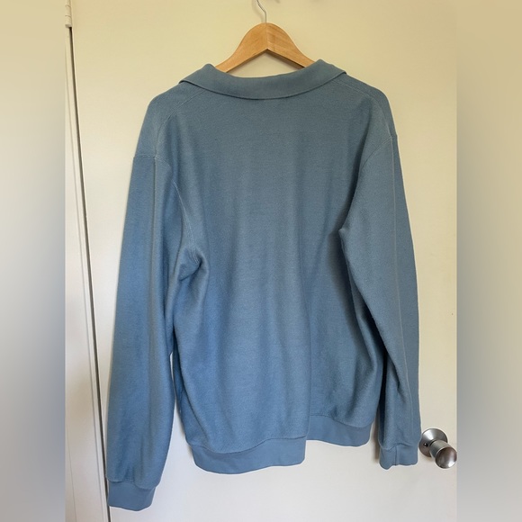Lands End Quarter Button Pullover Sweater L - Picture 3 of 3